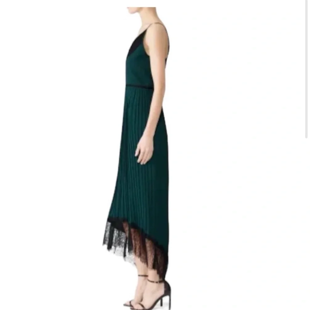 J. Crew Green High-Low Elegant party dress with V-Neck